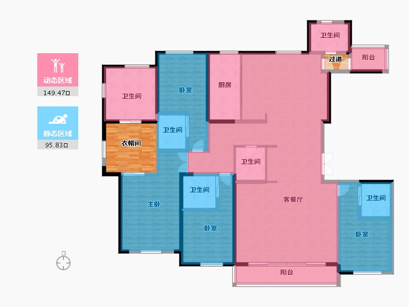 上海-上海市-龙盛·福新里-236.61-户型库-动静分区