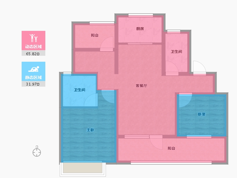 山东省-青岛市-和达可园-86.01-户型库-动静分区