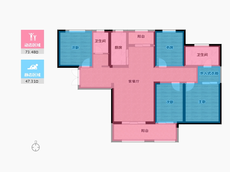 陕西省-西安市-德杰德裕天下-106.40-户型库-动静分区