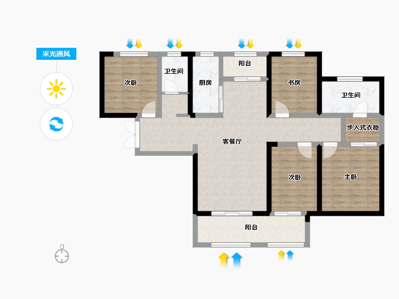 陕西省-西安市-德杰德裕天下-106.40-户型库-采光通风