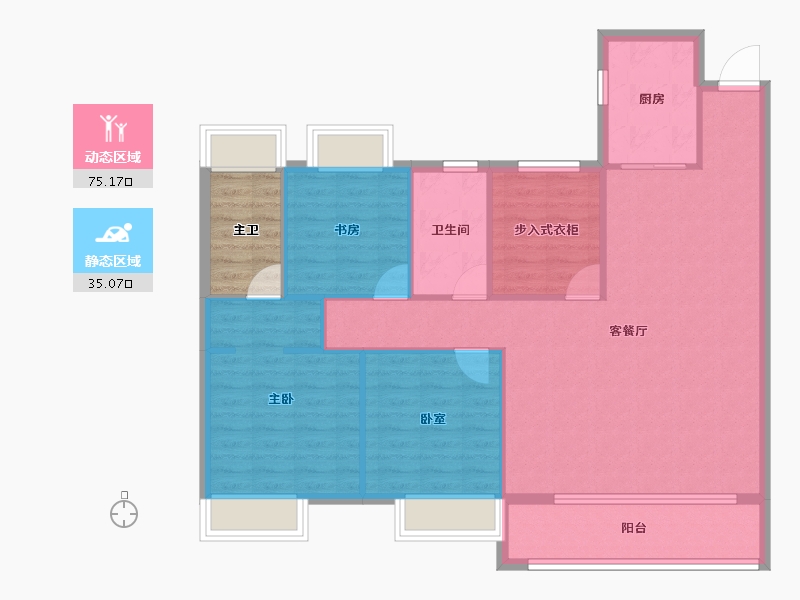 江苏省-徐州市-璟宸华府-104.78-户型库-动静分区