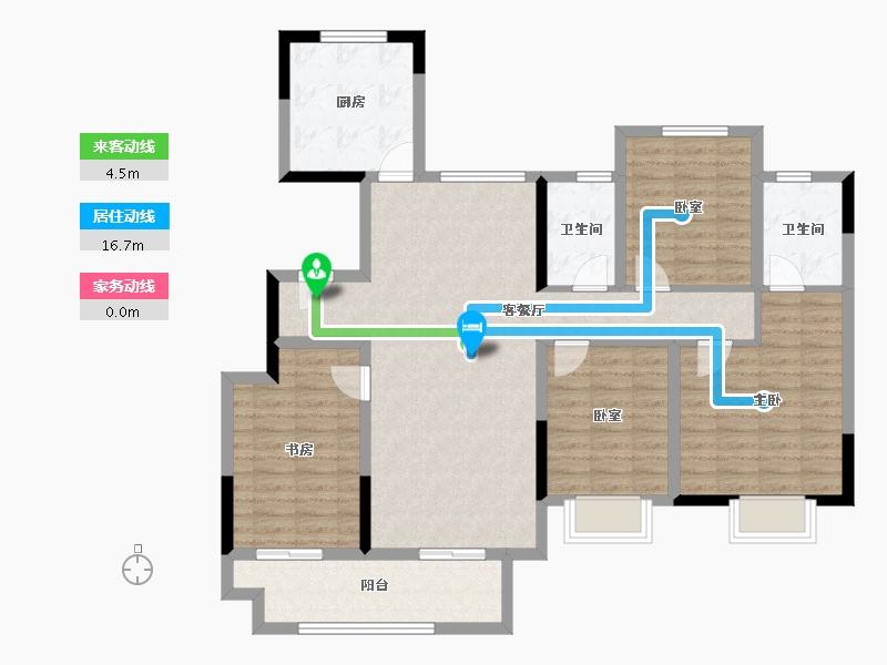 江苏省-徐州市-华建溪棠-111.78-户型库-动静线