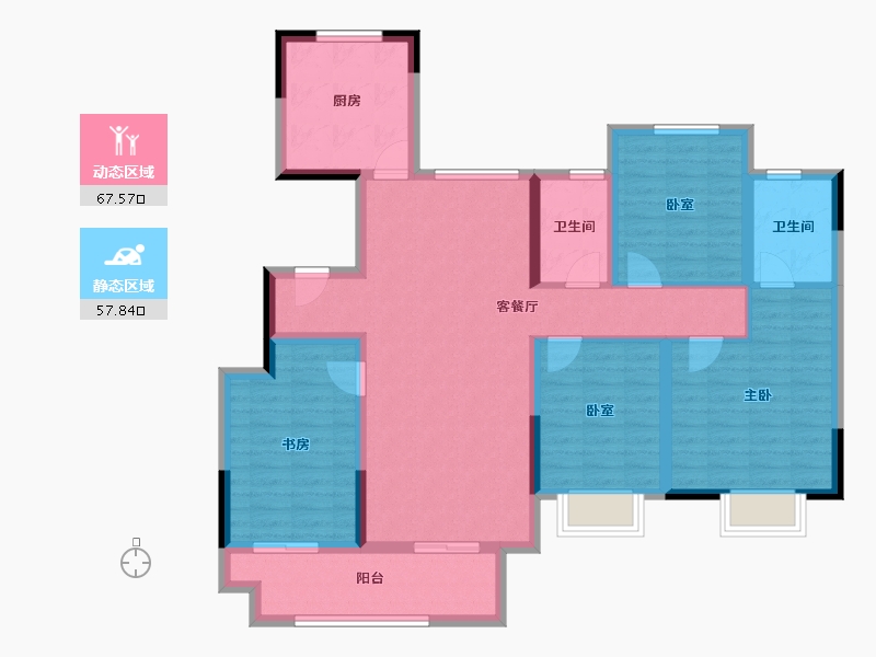 江苏省-徐州市-华建溪棠-111.78-户型库-动静分区