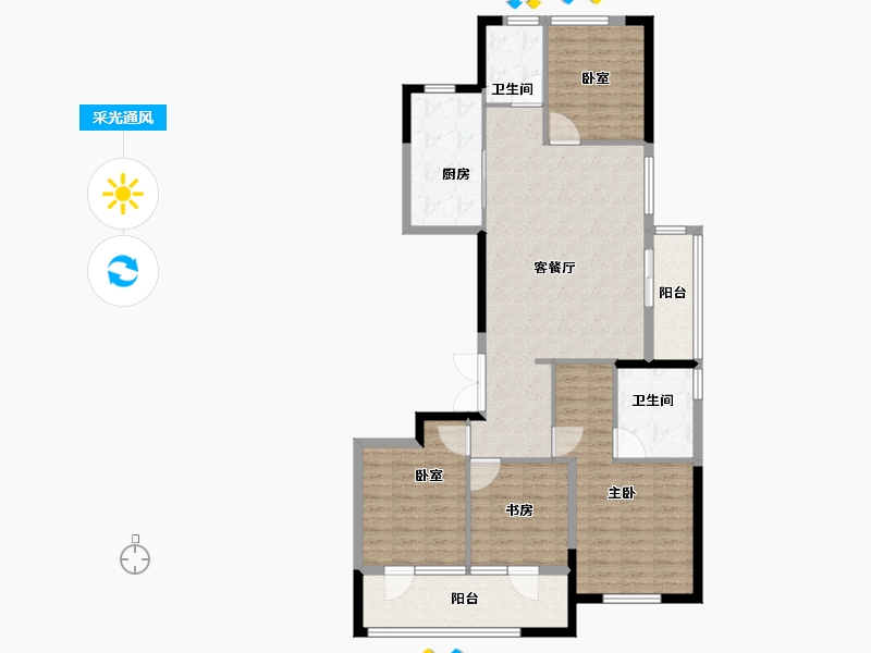 山东省-青岛市-慧通理想之城-120.00-户型库-采光通风