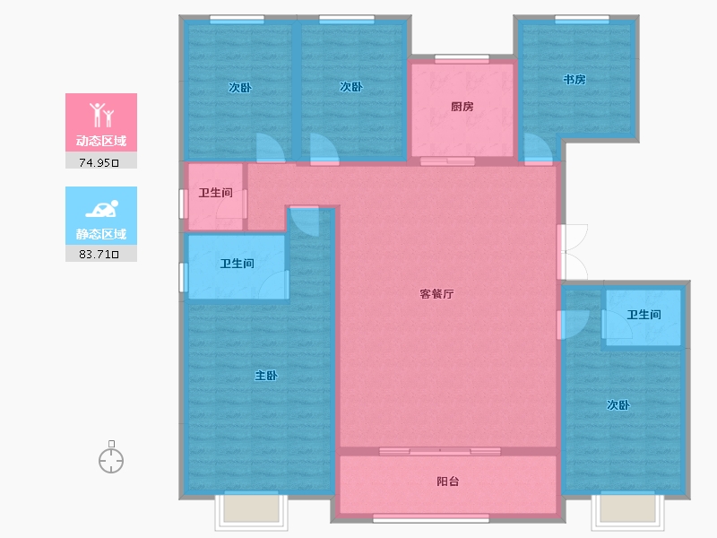 江苏省-徐州市-云龙湖峰荟-143.57-户型库-动静分区