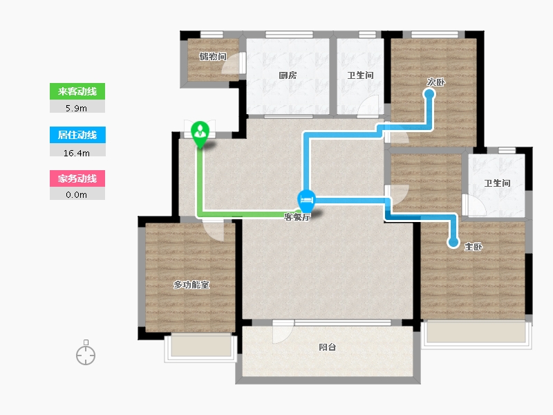 山东省-青岛市-保利叁仟栋-128.00-户型库-动静线