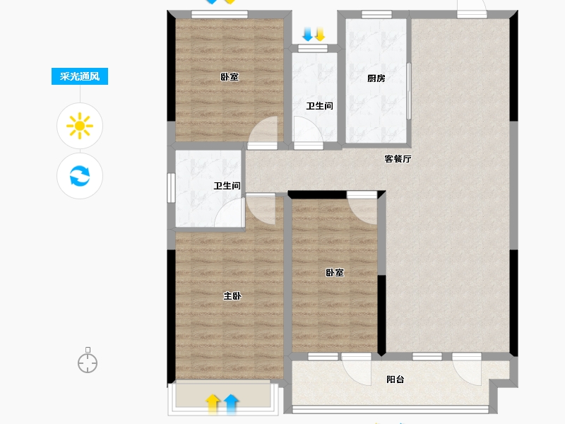 山东省-青岛市-瑞源怡隆国际-108.01-户型库-采光通风