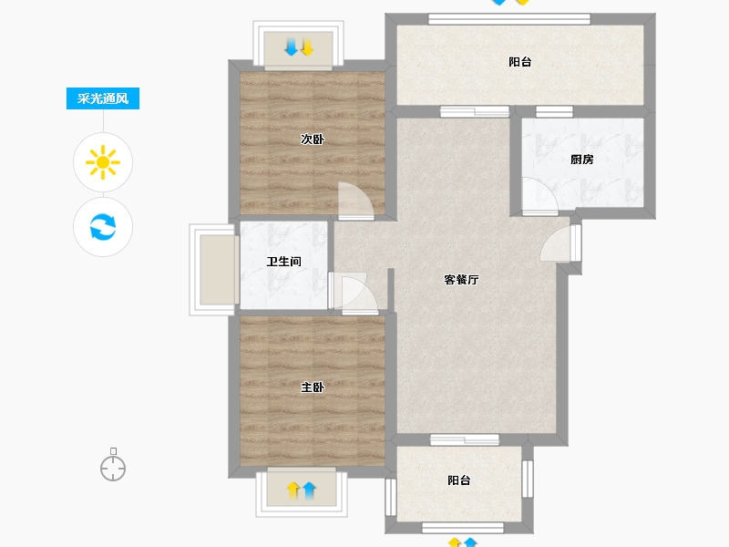 广西壮族自治区-北海市-中港城-69.00-户型库-采光通风