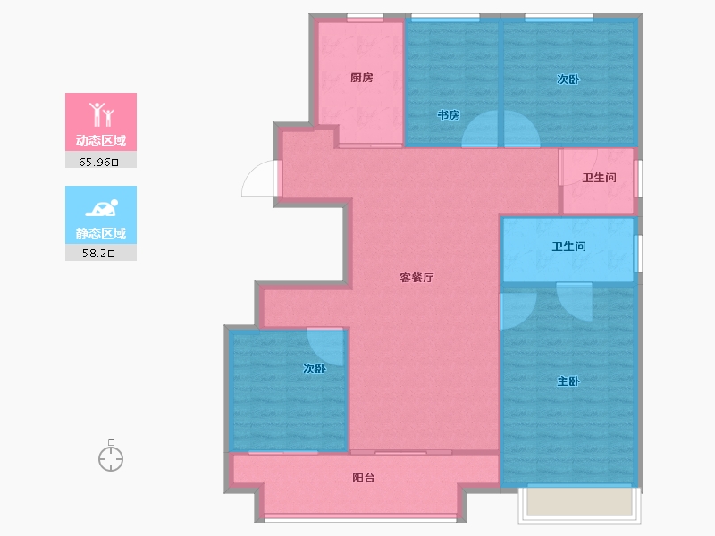 江苏省-徐州市-通银旭辉和平云璟-114.40-户型库-动静分区