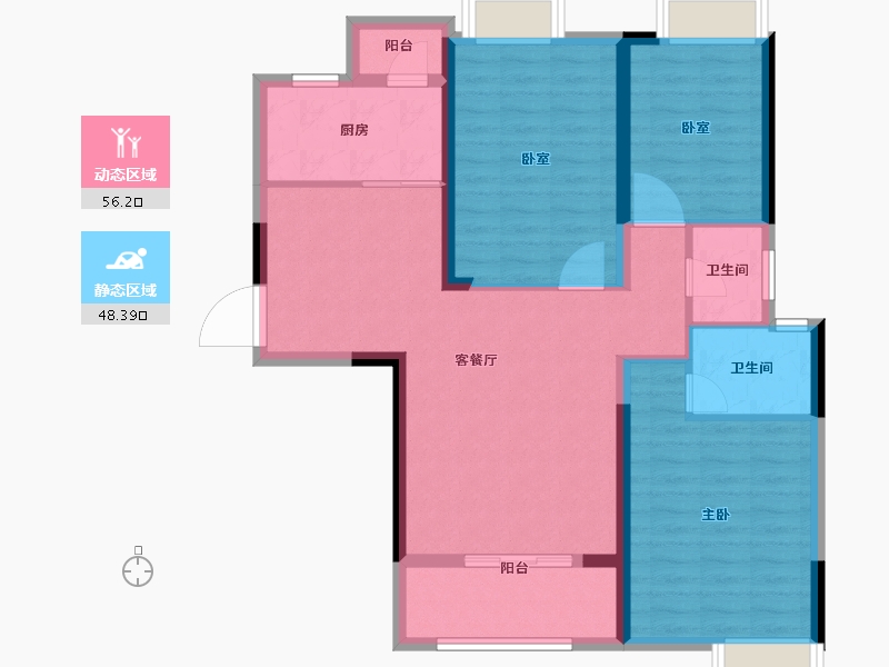 湖北省-武汉市-星湖湾-93.68-户型库-动静分区