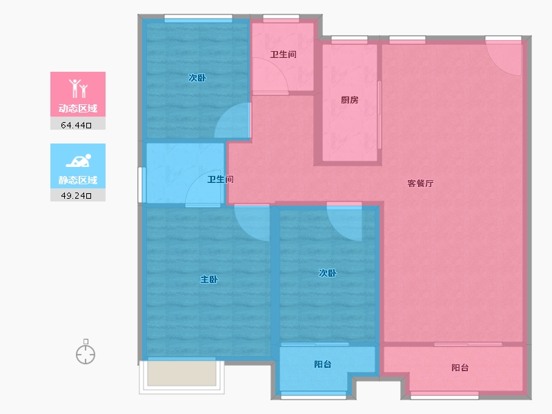 江苏省-徐州市-上水璞园-103.21-户型库-动静分区