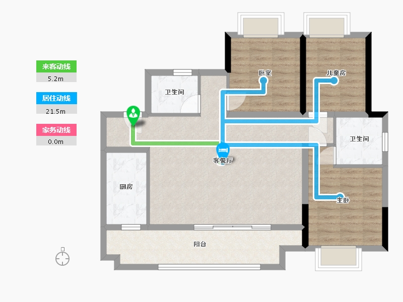 重庆-重庆市-重庆市重庆桂语九里-94.00-户型库-动静线