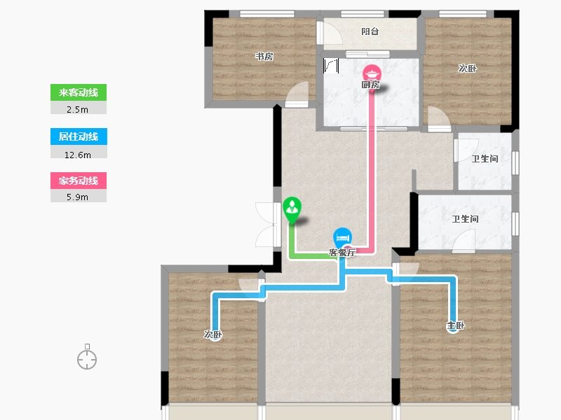 陕西省-西安市-西安蓝光长岛国际社区-111.20-户型库-动静线