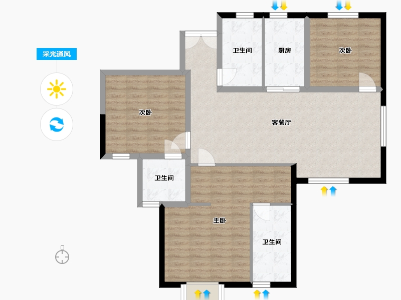 湖南省-株洲市-第四代住房未来社区-150.00-户型库-采光通风