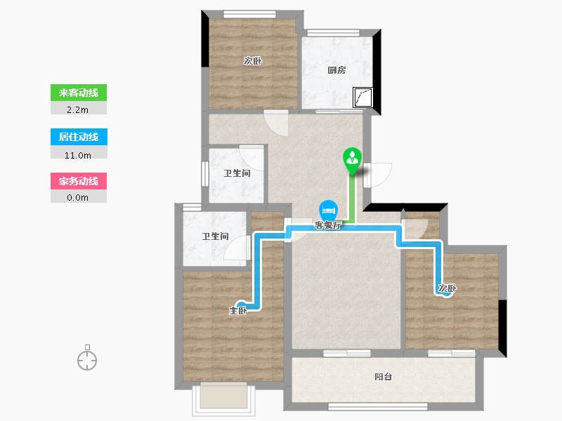 浙江省-金华市-金地湖塘月色售楼处-80.00-户型库-动静线