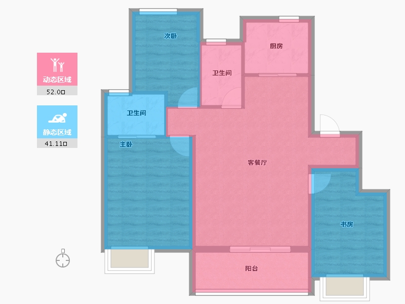 江苏省-徐州市-​颐居隐山观湖-83.71-户型库-动静分区