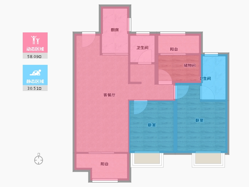 江苏省-徐州市-三盛中城-79.20-户型库-动静分区