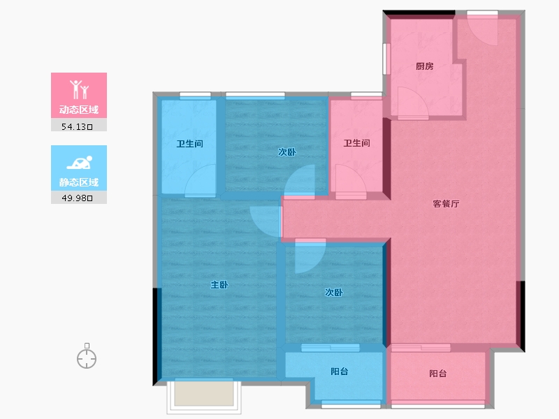 江苏省-徐州市-上水璞园-92.81-户型库-动静分区