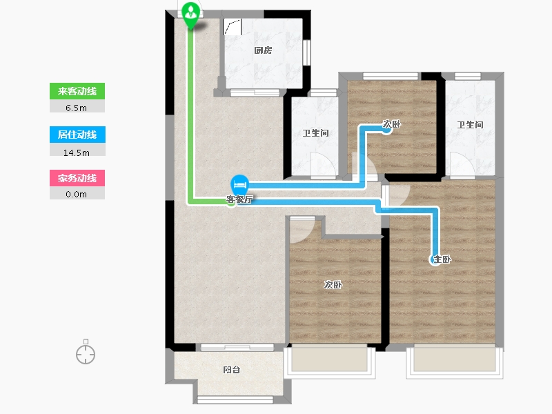 湖南省-长沙市-中海阅麓山-90.40-户型库-动静线