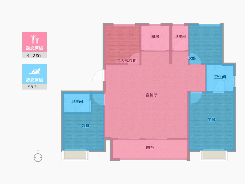 江苏省-徐州市-三盛中城-141.61-户型库-动静分区