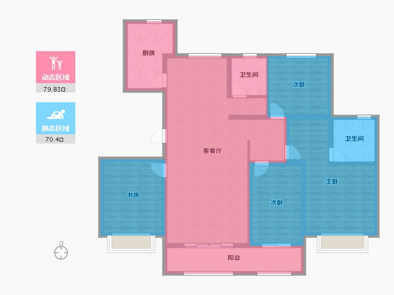 山东省-青岛市-凤凰玫瑰墅-135.20-户型库-动静分区