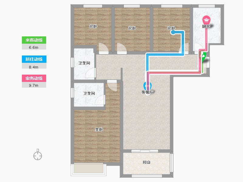 河南省-郑州市-金水世纪城-108.05-户型库-动静线