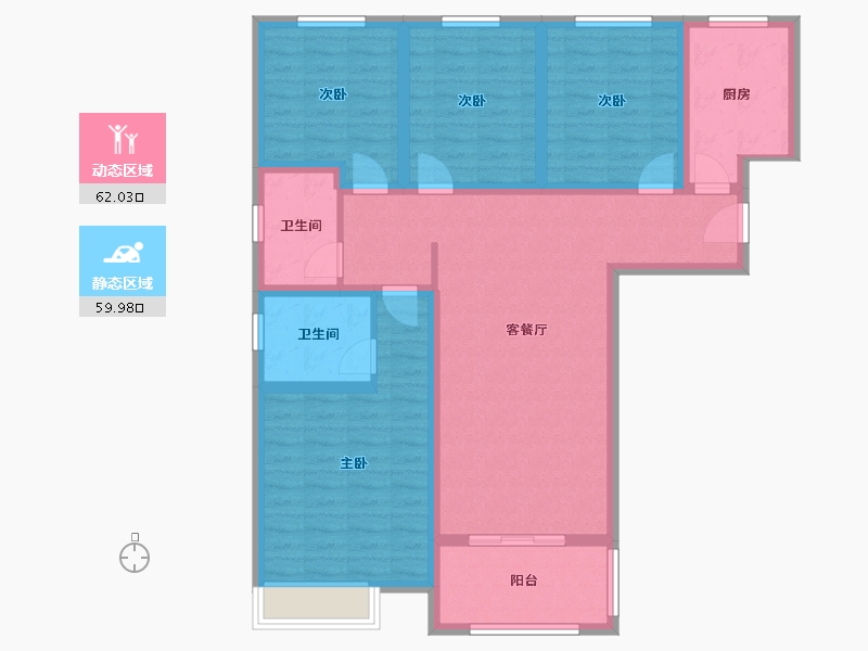 河南省-郑州市-金水世纪城-108.05-户型库-动静分区