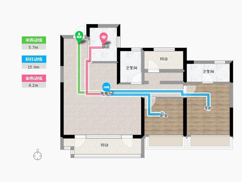 山东省-青岛市-中南山海壹品-85.00-户型库-动静线