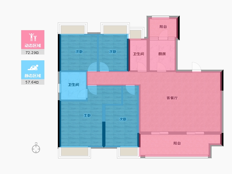 重庆-重庆市-中核壹號院-116.95-户型库-动静分区