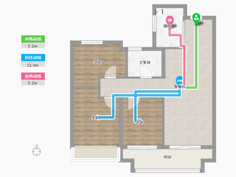 山东省-青岛市-佳源双子星城-75.55-户型库-动静线