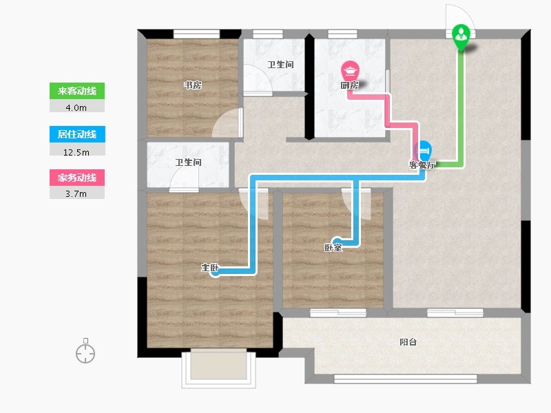 江苏省-徐州市-华美悦澜湾-81.57-户型库-动静线