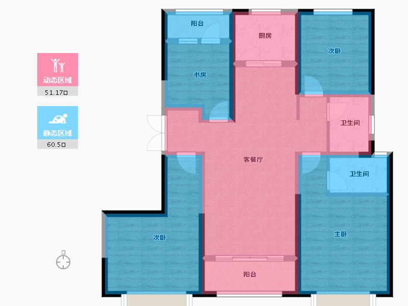 陕西省-西安市-德杰德裕天下-98.70-户型库-动静分区