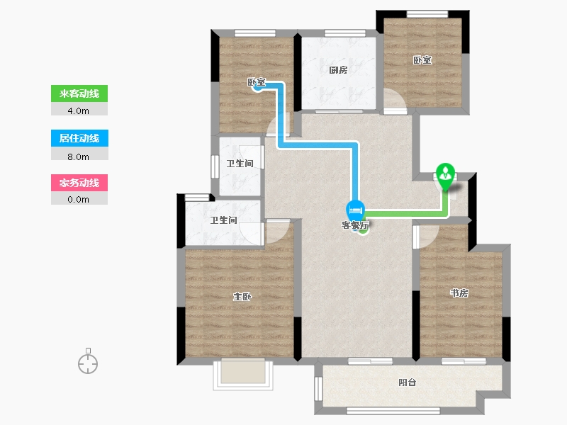 江苏省-徐州市-华建溪棠-99.68-户型库-动静线