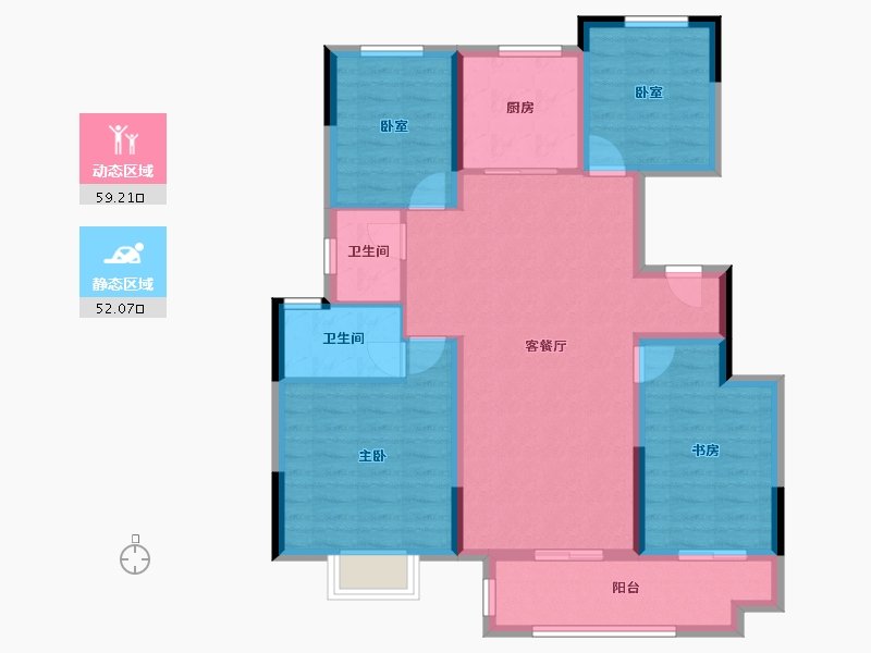 江苏省-徐州市-华建溪棠-99.68-户型库-动静分区