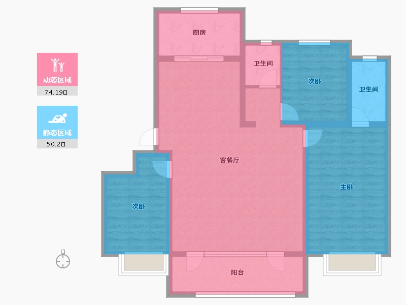 山东省-青岛市-保利叁仟栋-112.00-户型库-动静分区