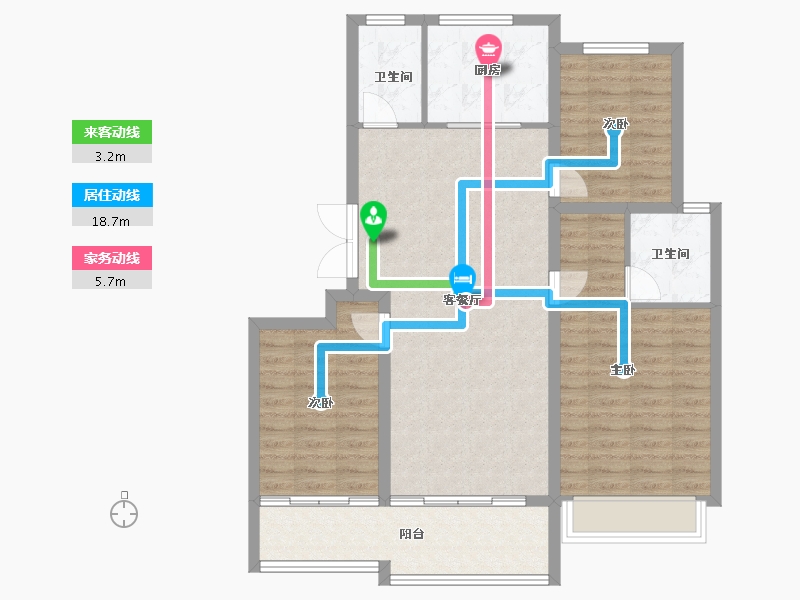 山东省-青岛市-名城府邸-98.40-户型库-动静线