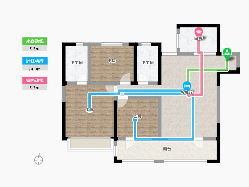 山东省-青岛市-我家阳光上城-94.40-户型库-动静线