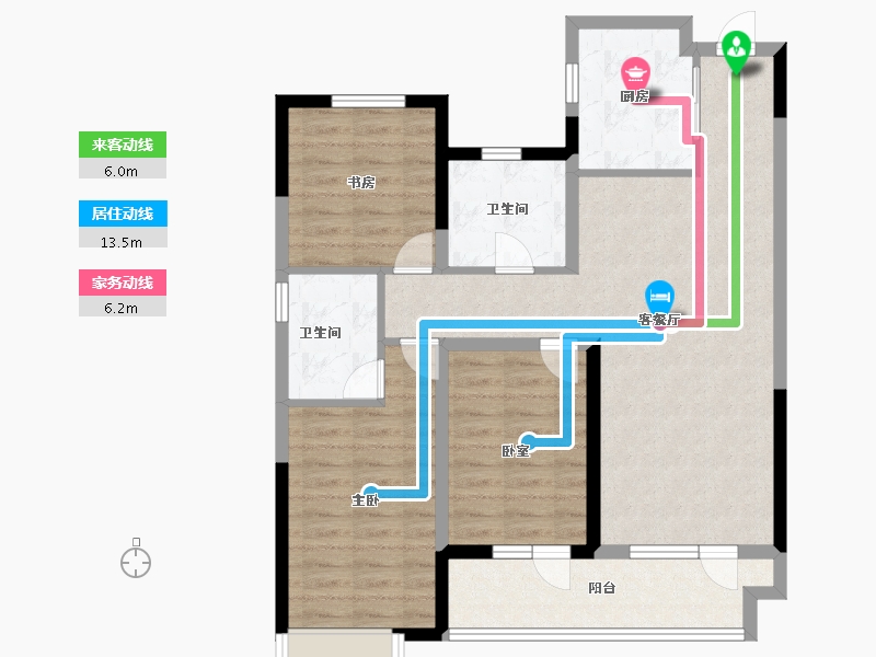 山东省-青岛市-世博城逸海-88.00-户型库-动静线