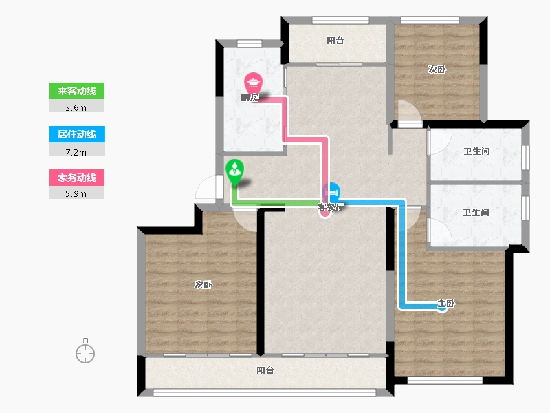 山东省-青岛市-蓝城玉蘭公馆-112.00-户型库-动静线