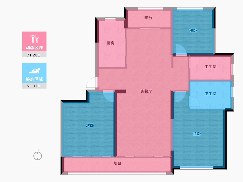 山东省-青岛市-蓝城玉蘭公馆-112.00-户型库-动静分区