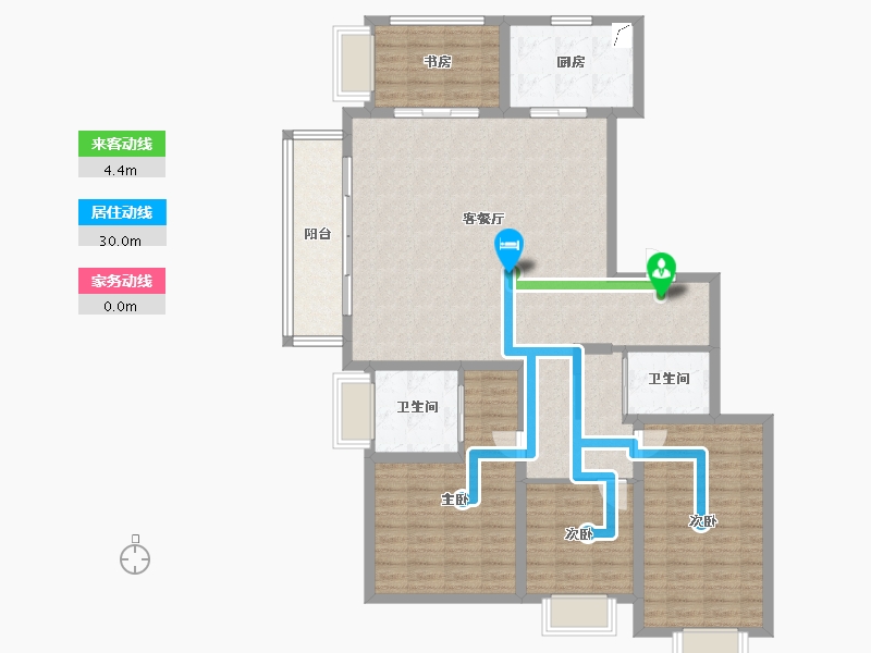 上海-上海市-UNICITY万科天空之城-128.01-户型库-动静线