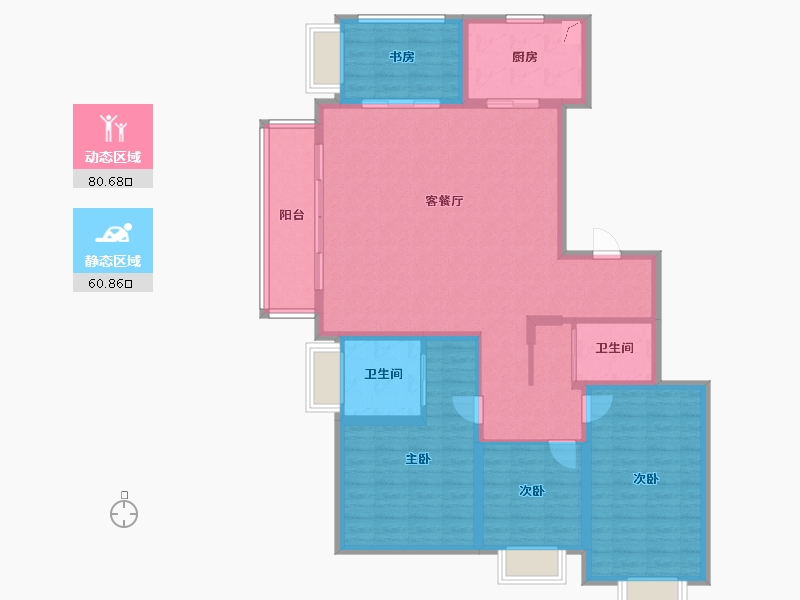 上海-上海市-UNICITY万科天空之城-128.01-户型库-动静分区