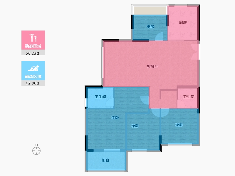 浙江省-台州市-天铂华庭-109.61-户型库-动静分区