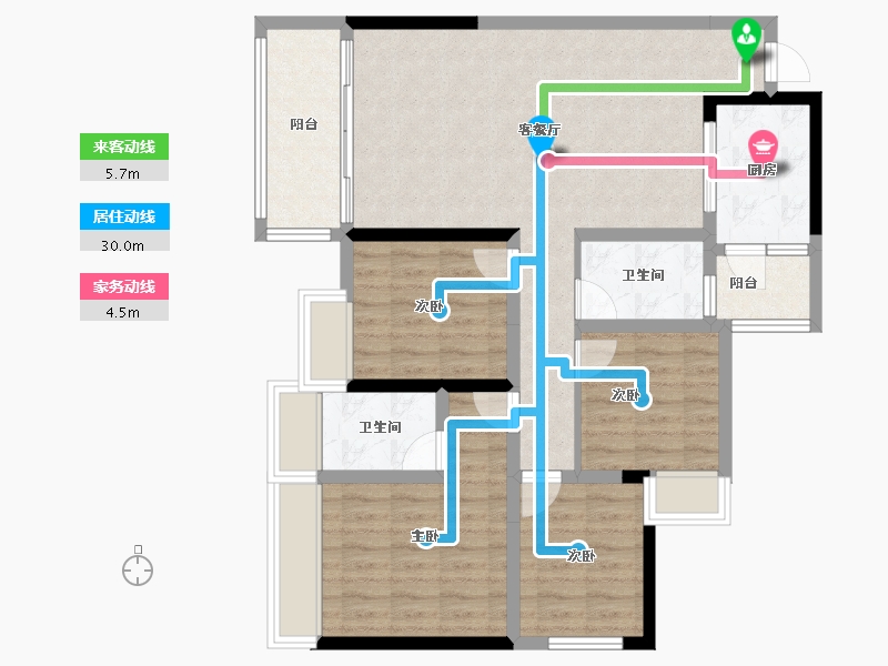 重庆-重庆市-银河公园山水-94.39-户型库-动静线