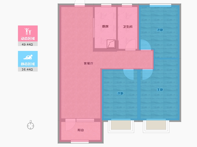 山东省-青岛市-青铁公园里-75.99-户型库-动静分区