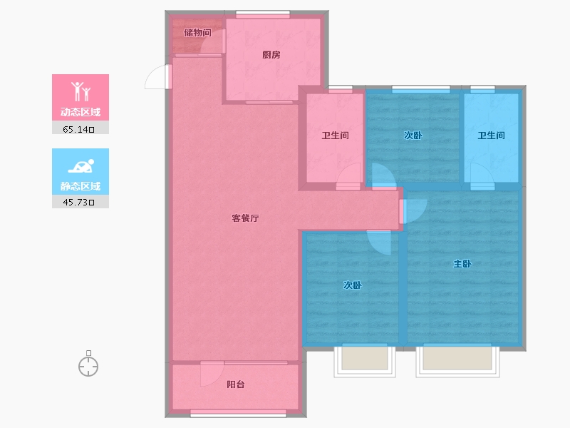 山东省-烟台市-万科翡翠大道-100.00-户型库-动静分区