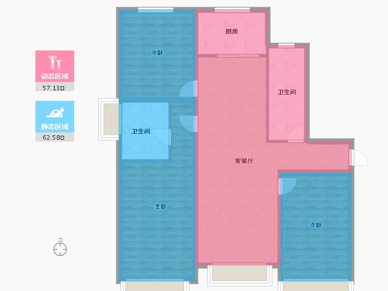 山东省-烟台市-万光山海城B区御山海-108.01-户型库-动静分区