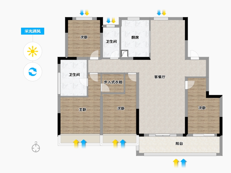 浙江省-绍兴市-和樾府-141.61-户型库-采光通风