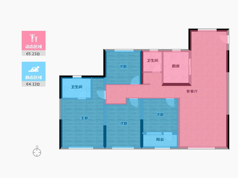 山东省-青岛市-龙湖春江彼岸-116.00-户型库-动静分区