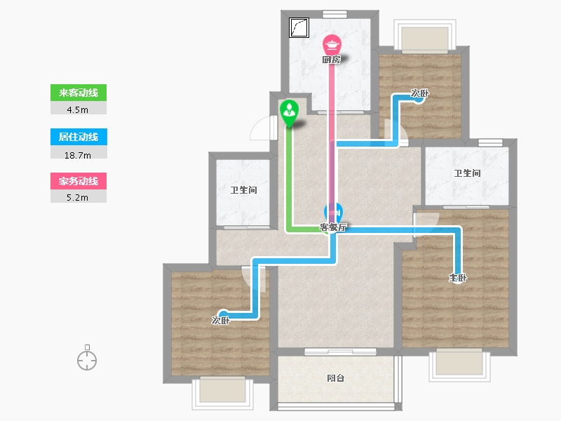 上海-上海市-UNICITY万科天空之城-88.00-户型库-动静线